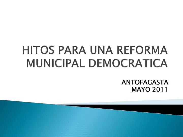 hitos para una reforma municipal democratica