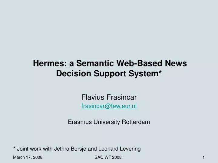 hermes a semantic web based news decision support system