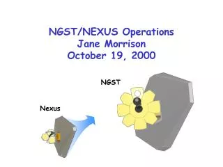 NGST/NEXUS Operations Jane Morrison October 19, 2000