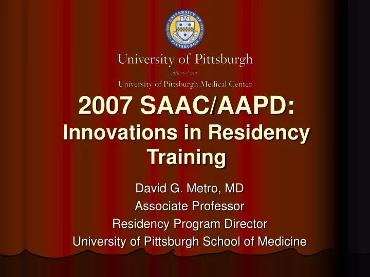 2007 saac aapd innovations in residency training