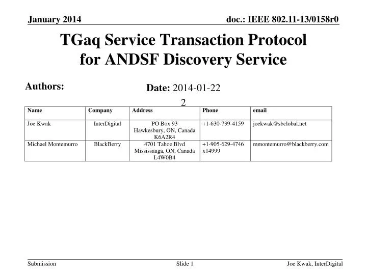 tgaq service transaction protocol for andsf discovery service