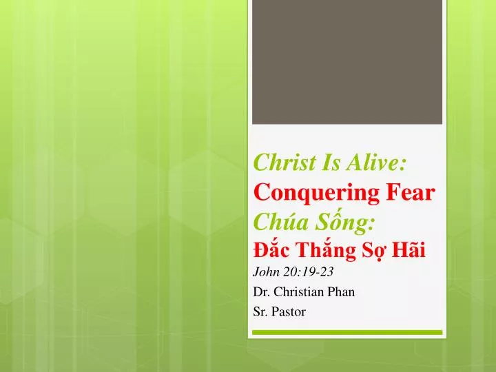 christ is alive conquering fear ch a s ng c th ng s h i