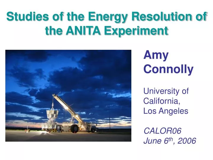 studies of the energy resolution of the anita experiment