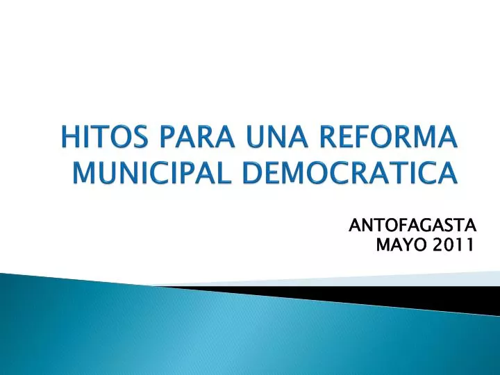 hitos para una reforma municipal democratica