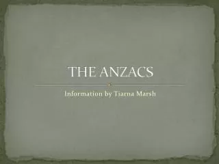 THE ANZACS
