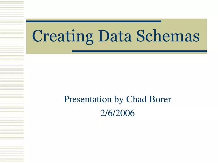 creating data schemas