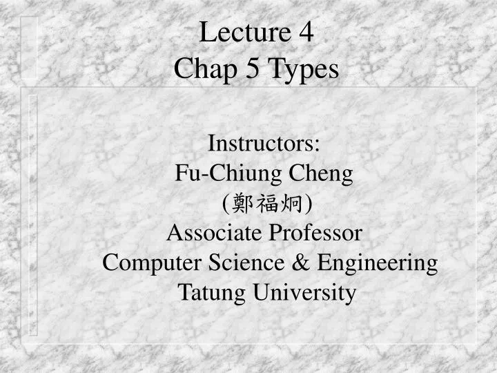lecture 4 chap 5 types
