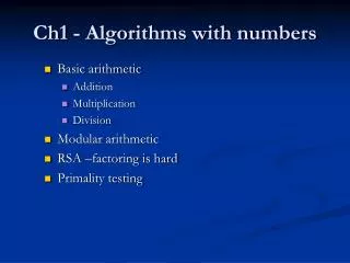 Ch1 - Algorithms with numbers