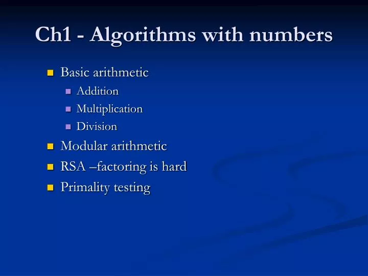 ch1 algorithms with numbers