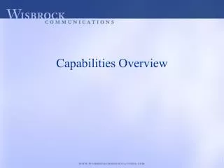 Capabilities Overview
