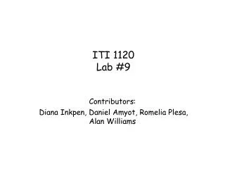 ITI 1120 Lab #9