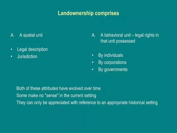 landownership comprises