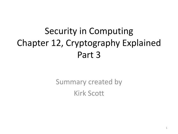 security in computing chapter 12 cryptography explained part 3