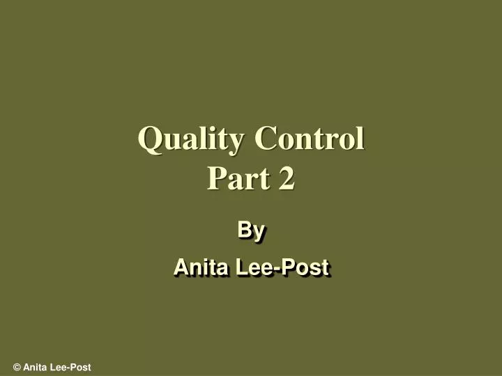 quality control part 2