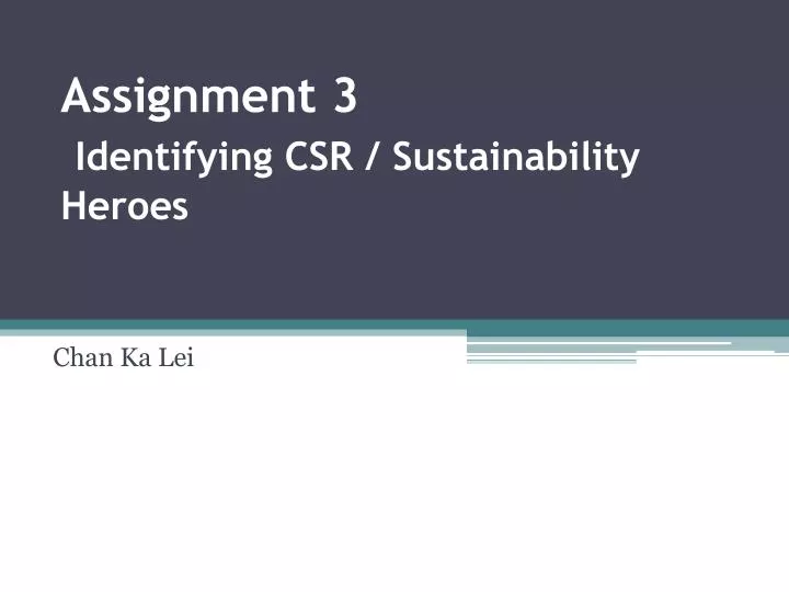 assignment 3 identifying csr sustainability heroes