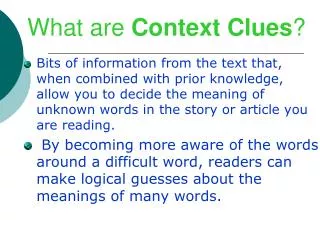 What are Context Clues ?