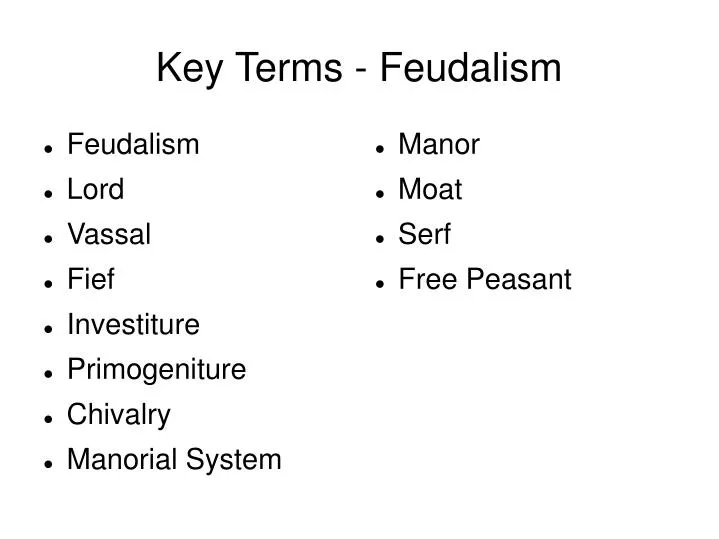 key terms feudalism