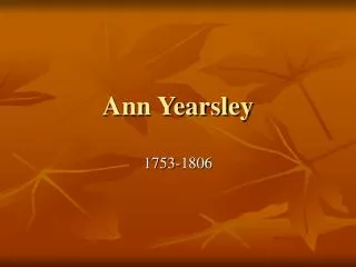 Ann Yearsley