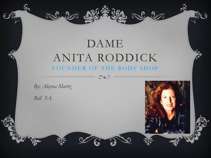 dame anita roddick founder of the body shop
