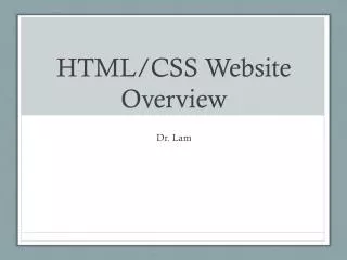 HTML/CSS Website Overview