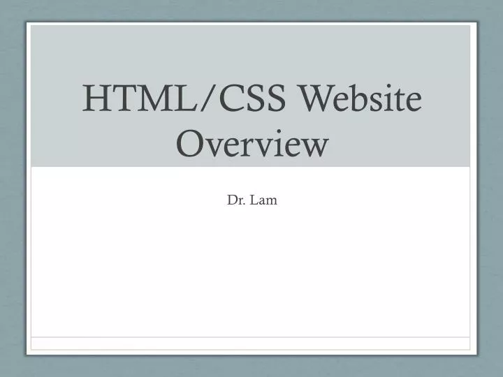 html css website overview