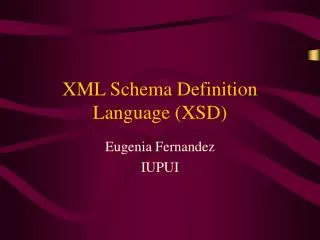 XML Schema Definition Language (XSD)
