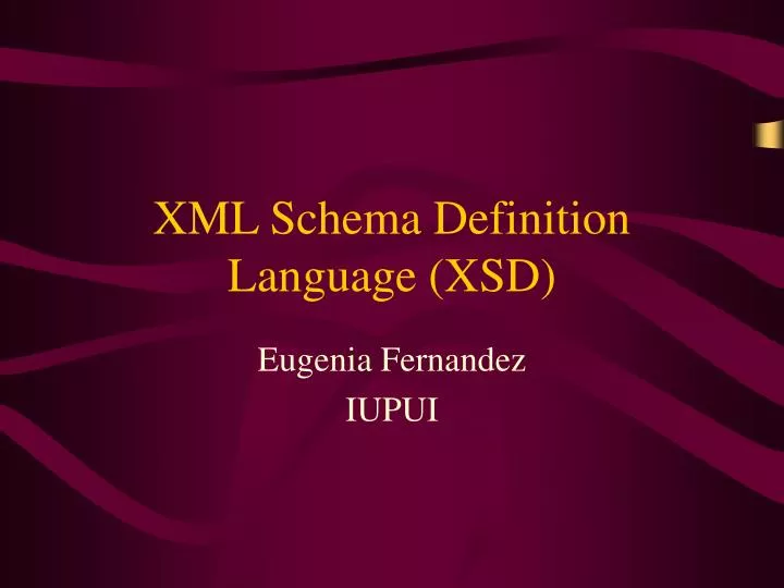 xml schema definition language xsd