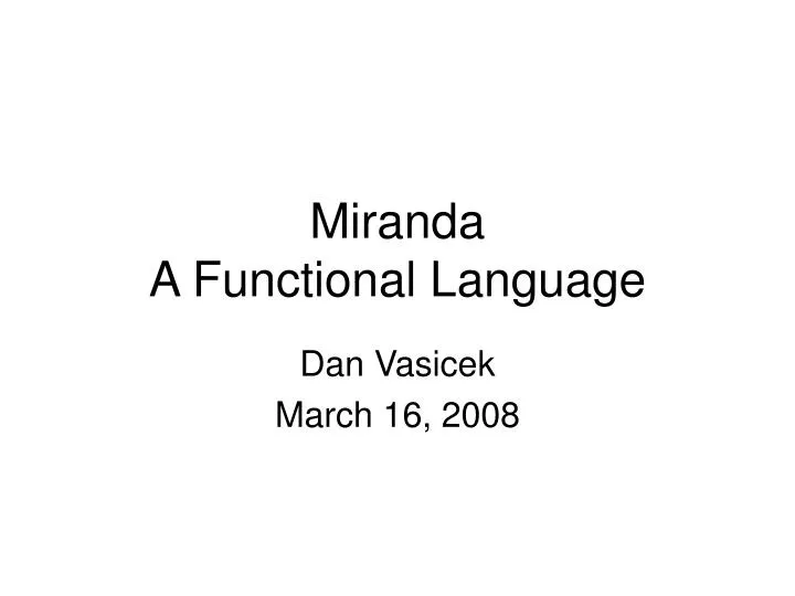 miranda a functional language