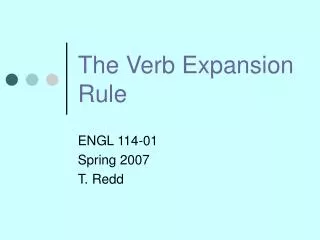 The Verb Expansion Rule