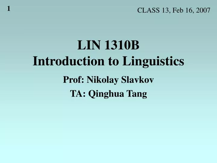 lin 1310b introduction to linguistics