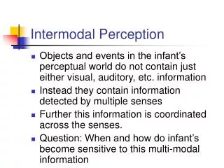 Intermodal Perception