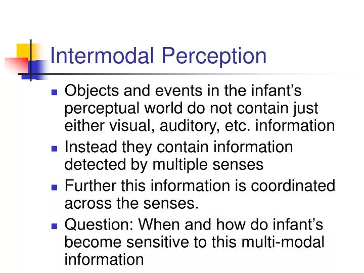 intermodal perception