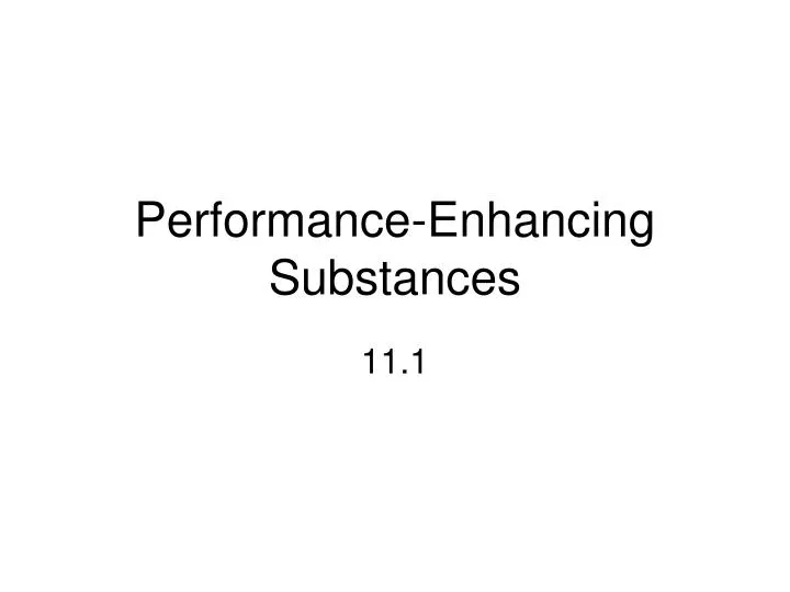 performance enhancing substances