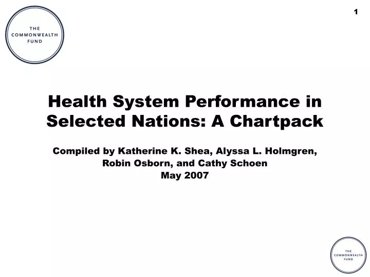 health system performance in selected nations a chartpack