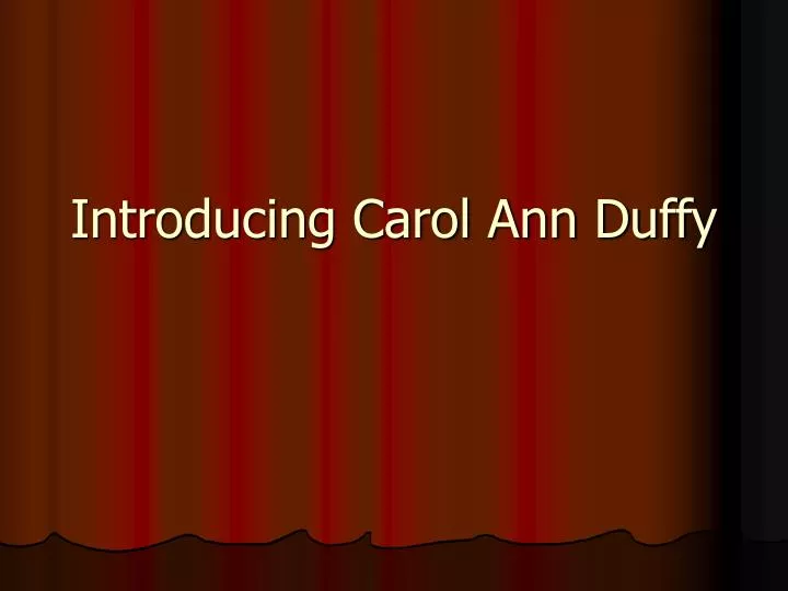 introducing carol ann duffy