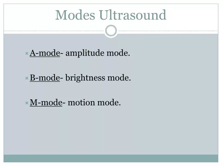 modes ultrasound