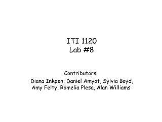 ITI 1120 Lab #8
