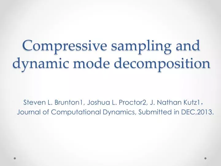 compressive sampling and dynamic mode decomposition