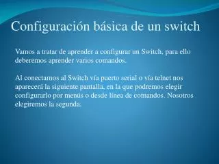 configuraci n b sica de un switch