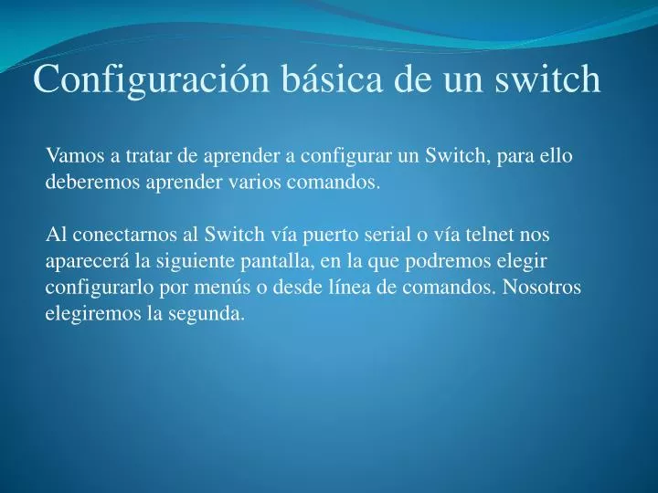 configuraci n b sica de un switch