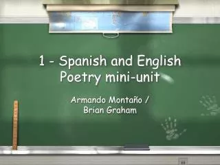 1 - Spanish and English Poetry mini-unit