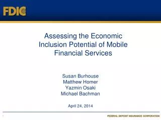 Assessing the Economic Inclusion Potential of Mobile Financial Services