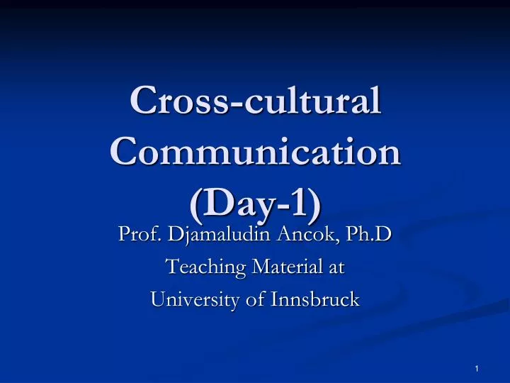 cross cultural communication day 1