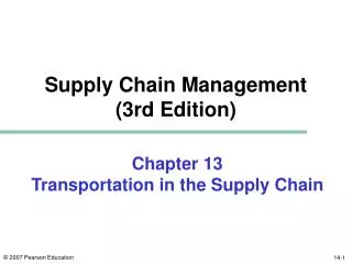 Chapter 13 Transportation in the Supply Chain