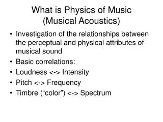 What is Physics of Music (Musical Acoustics)