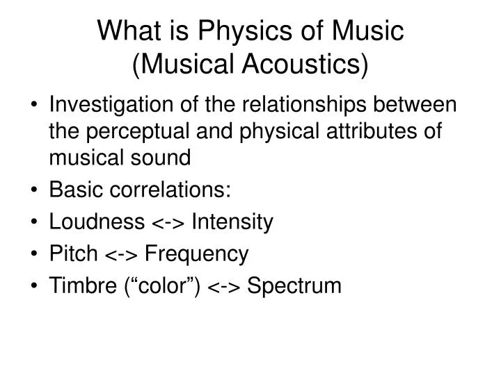 what is physics of music musical acoustics