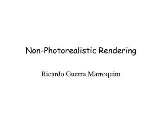 non photorealistic rendering