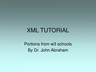 XML TUTORIAL