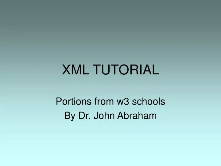 xml tutorial