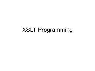 XSLT Programming